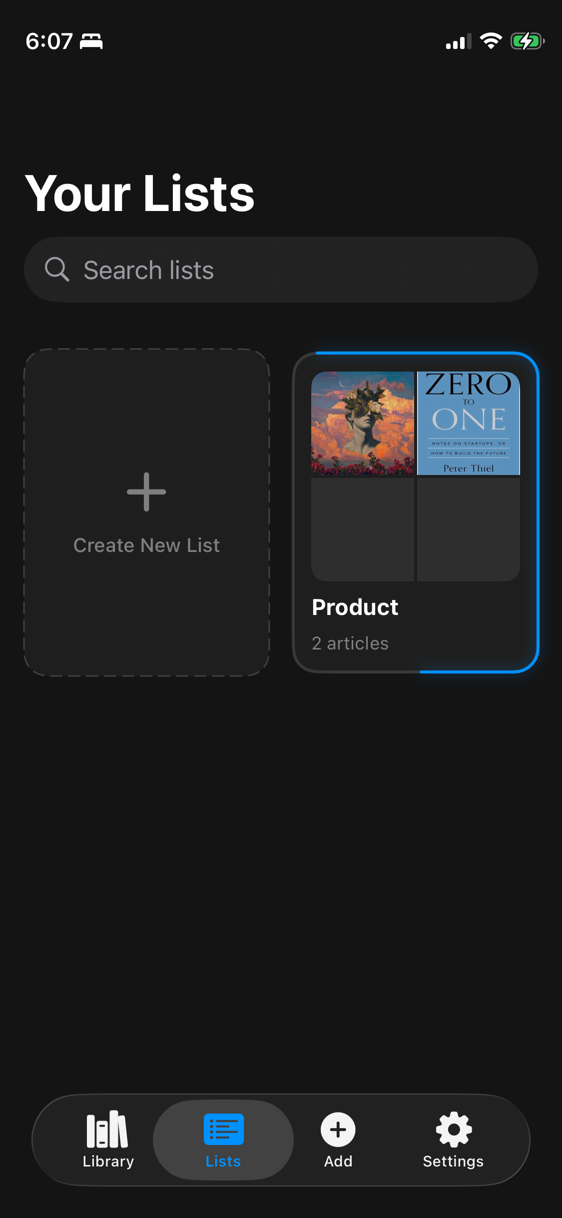 Organize into lists