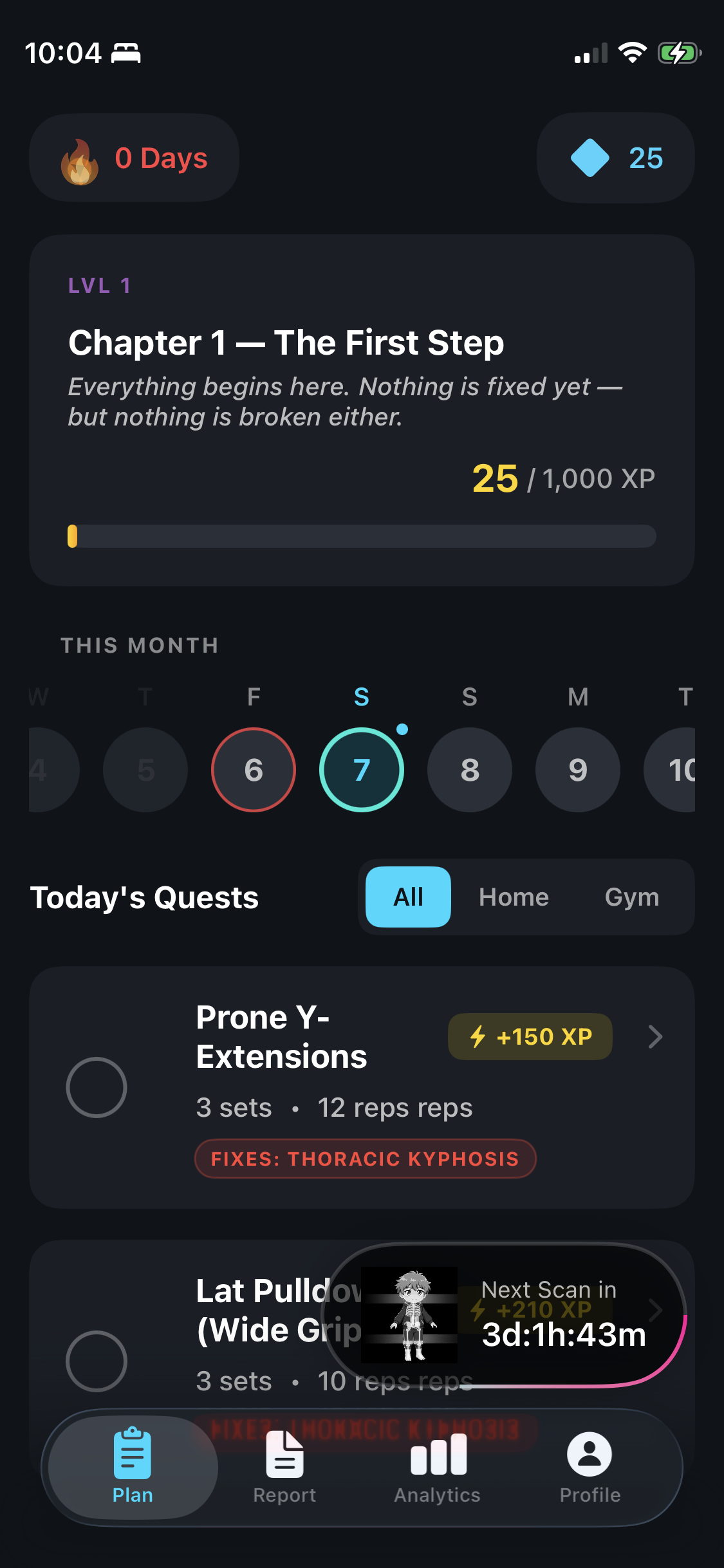ReclaimHeight Home Screen